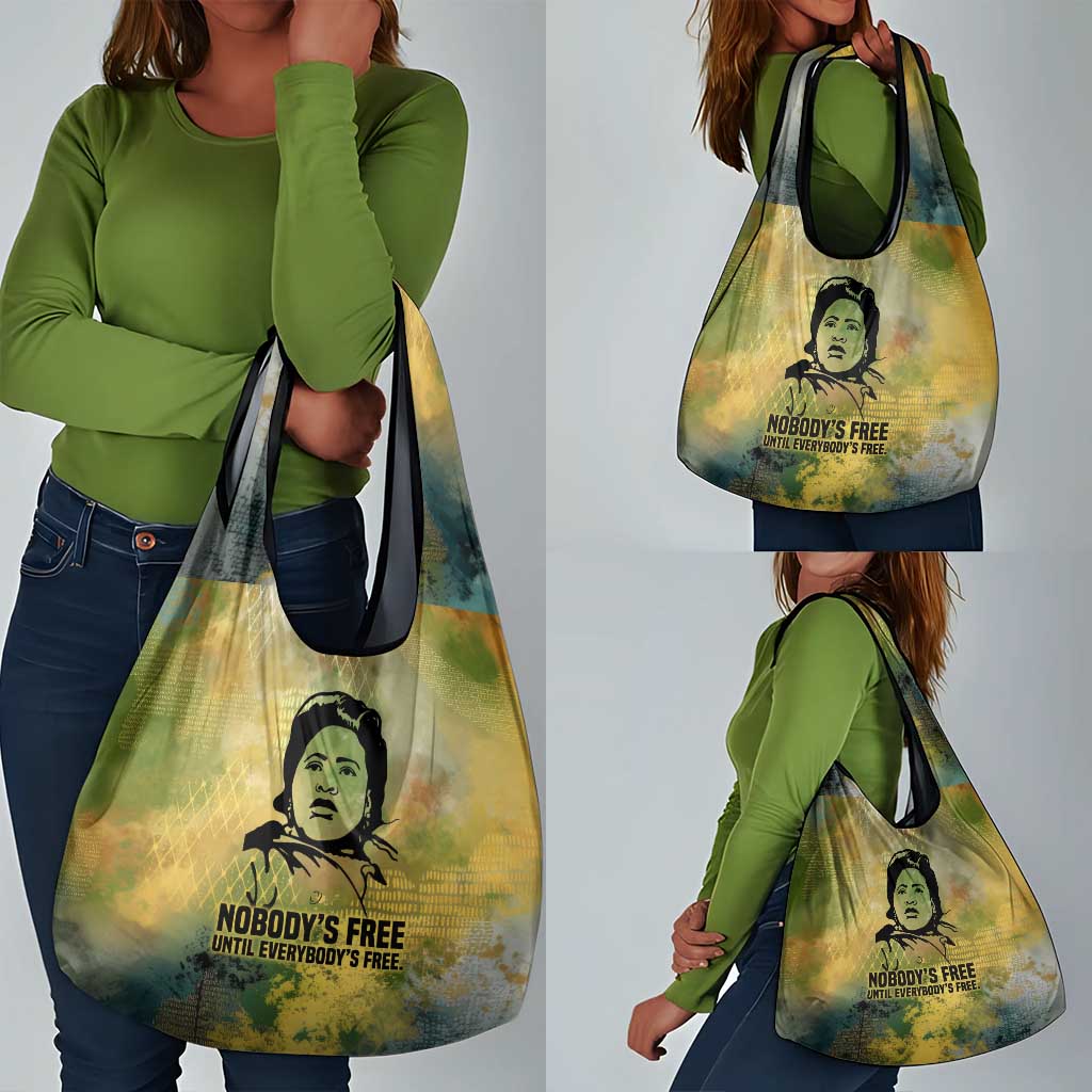 Fannie Lou Hamer Grocery Bag Unbossable Quote Design Protest Silhouettes and Voting Rights Tribute - African Pride