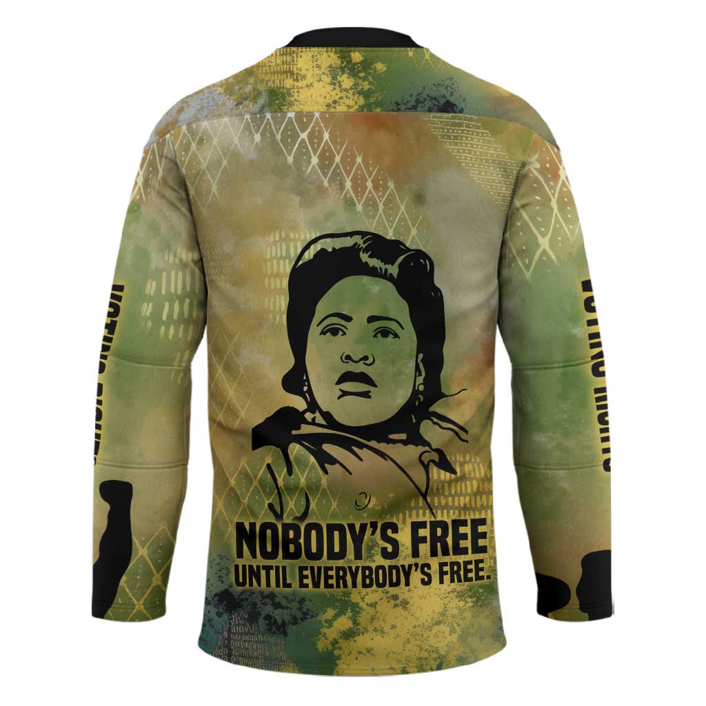 Fannie Lou Hamer Hockey Jersey Unbossable Quote Design Protest Silhouettes and Voting Rights Tribute - African Pride