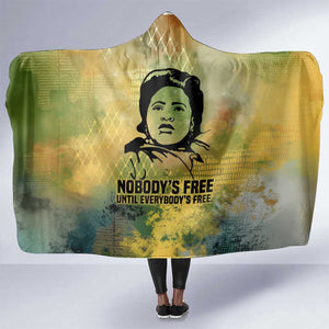 Fannie Lou Hamer Hooded Blanket Unbossable Quote Design Protest Silhouettes and Voting Rights Tribute - African Pride
