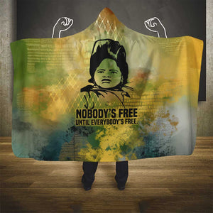 Fannie Lou Hamer Hooded Blanket Unbossable Quote Design Protest Silhouettes and Voting Rights Tribute - African Pride