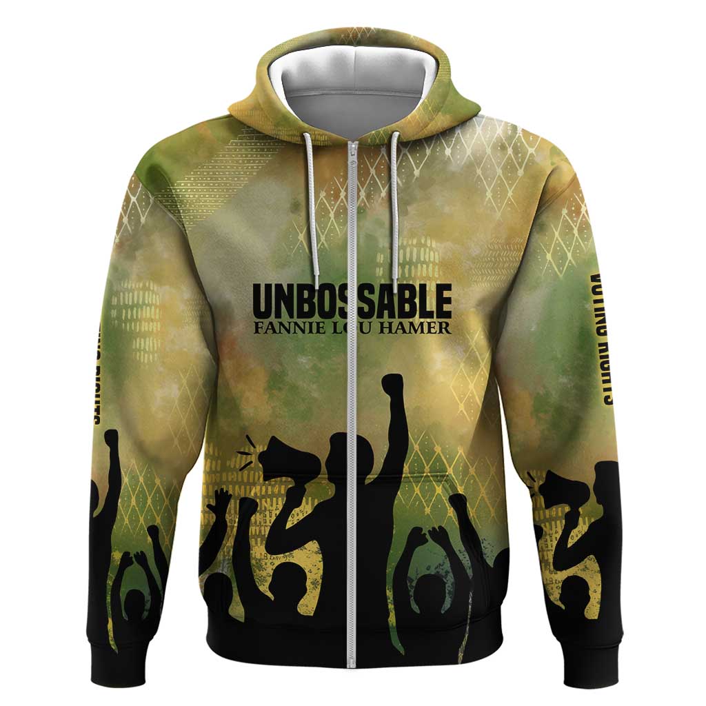 Fannie Lou Hamer Hoodie Unbossable Quote Design Protest Silhouettes and Voting Rights Tribute - African Pride