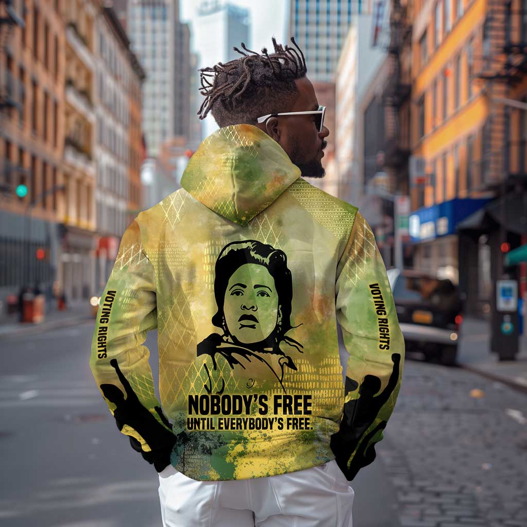Fannie Lou Hamer Hoodie Unbossable Quote Design Protest Silhouettes and Voting Rights Tribute - African Pride