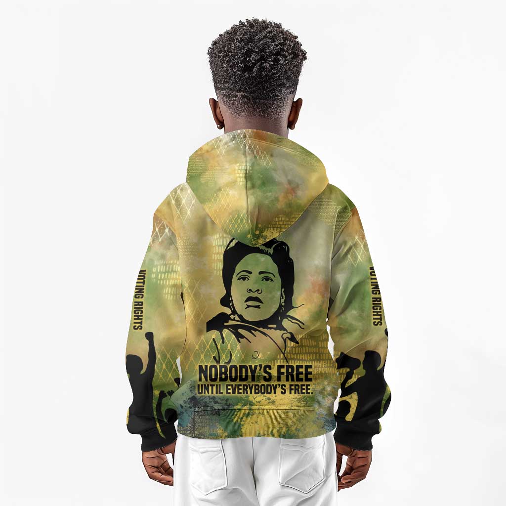Fannie Lou Hamer Kid Hoodie Unbossable Quote Design Protest Silhouettes and Voting Rights Tribute - African Pride