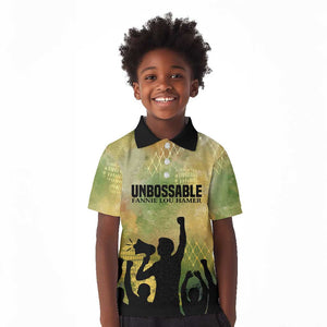 Fannie Lou Hamer Kid Polo Shirt Unbossable Quote Design Protest Silhouettes and Voting Rights Tribute - African Pride