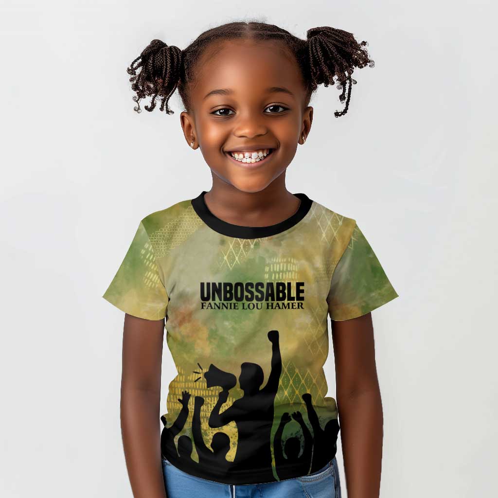 Fannie Lou Hamer Kid T shirt Unbossable Quote Design Protest Silhouettes and Voting Rights Tribute - African Pride