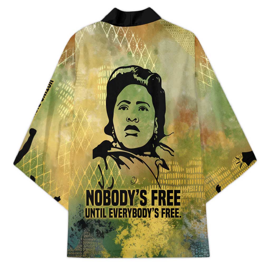 Fannie Lou Hamer Kimono Unbossable Quote Design Protest Silhouettes and Voting Rights Tribute - African Pride