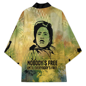 Fannie Lou Hamer Kimono Unbossable Quote Design Protest Silhouettes and Voting Rights Tribute - African Pride