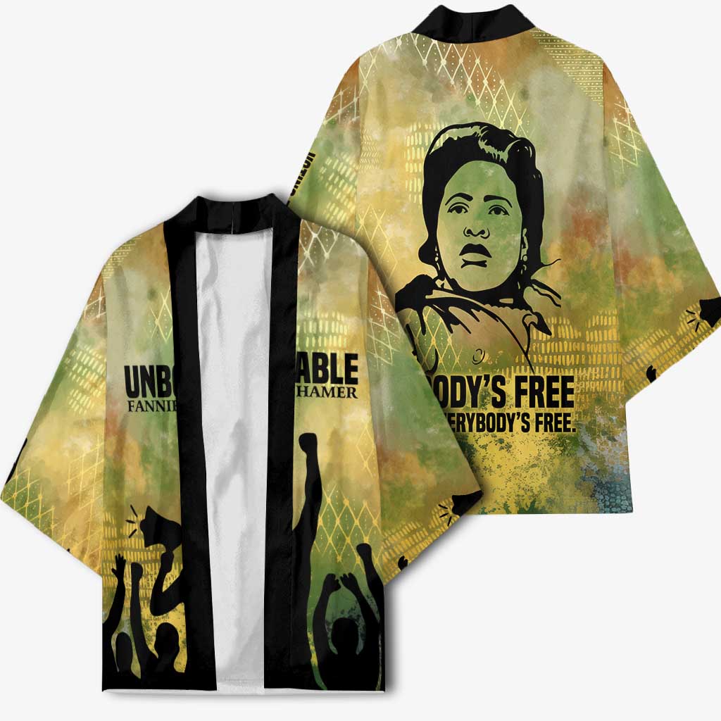 Fannie Lou Hamer Kimono Unbossable Quote Design Protest Silhouettes and Voting Rights Tribute - African Pride