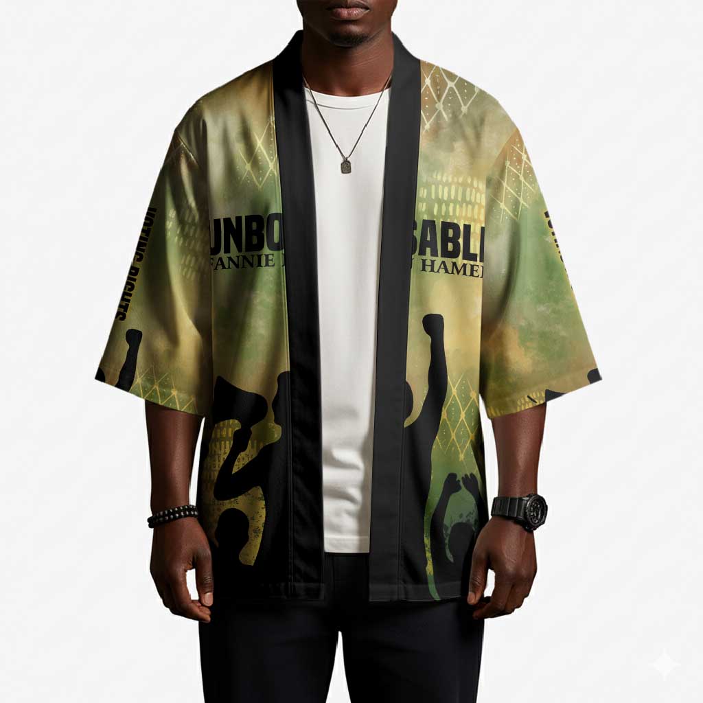 Fannie Lou Hamer Kimono Unbossable Quote Design Protest Silhouettes and Voting Rights Tribute - African Pride