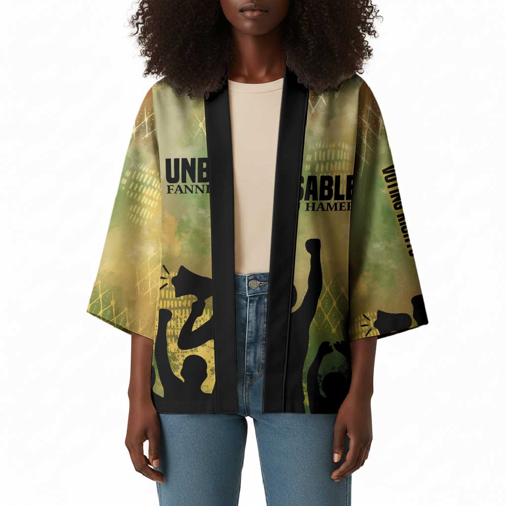 Fannie Lou Hamer Kimono Unbossable Quote Design Protest Silhouettes and Voting Rights Tribute - African Pride