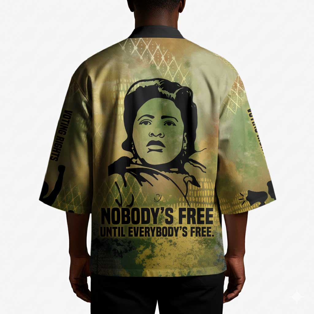 Fannie Lou Hamer Kimono Unbossable Quote Design Protest Silhouettes and Voting Rights Tribute - African Pride
