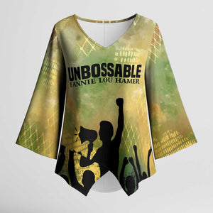 Fannie Lou Hamer Kimono Sleeve Blouse Unbossable Quote Design Protest Silhouettes and Voting Rights Tribute - African Pride