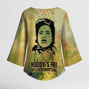 Fannie Lou Hamer Kimono Sleeve Blouse Unbossable Quote Design Protest Silhouettes and Voting Rights Tribute - African Pride