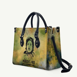 Fannie Lou Hamer Leather Bag Unbossable Quote Design Protest Silhouettes and Voting Rights Tribute - African Pride