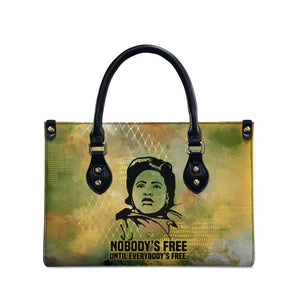 Fannie Lou Hamer Leather Bag Unbossable Quote Design Protest Silhouettes and Voting Rights Tribute - African Pride