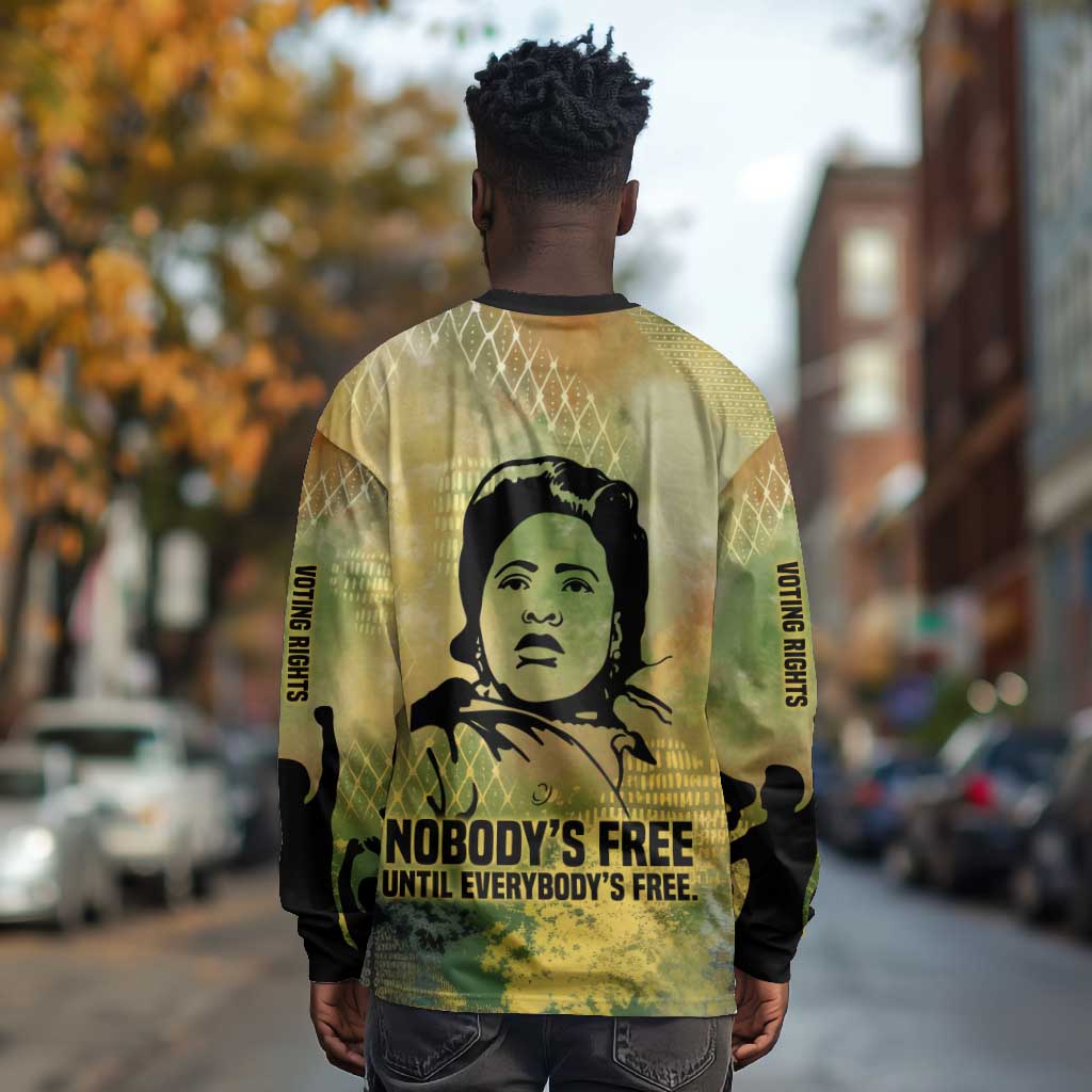Fannie Lou Hamer Long Sleeve Shirt Unbossable Quote Design Protest Silhouettes and Voting Rights Tribute - African Pride