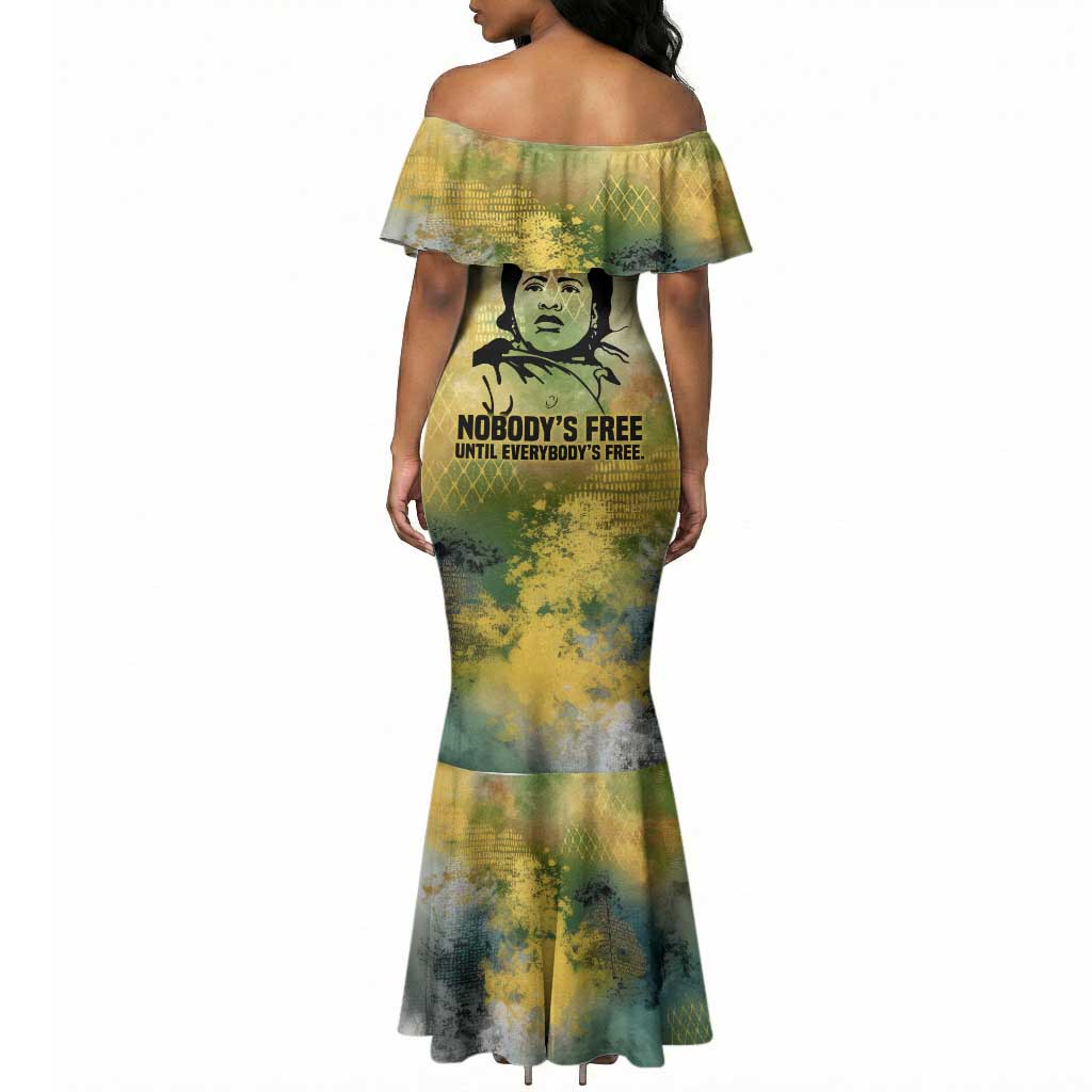 Fannie Lou Hamer Mermaid Dress Unbossable Quote Design Protest Silhouettes and Voting Rights Tribute - African Pride