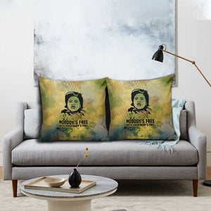 Fannie Lou Hamer Pillow Cover Unbossable Quote Design Protest Silhouettes and Voting Rights Tribute - African Pride