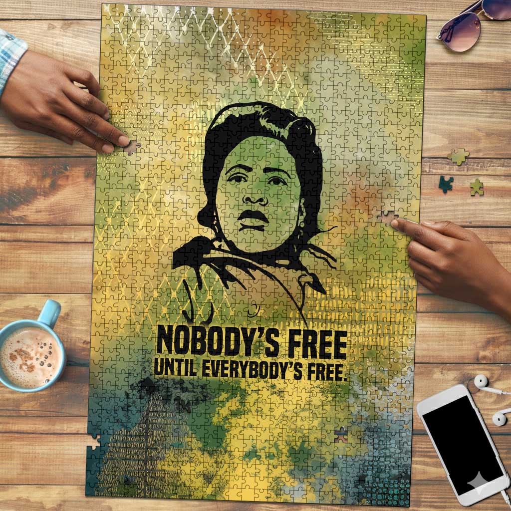 Fannie Lou Hamer Puzzle Unbossable Quote Design Protest Silhouettes and Voting Rights Tribute - African Pride
