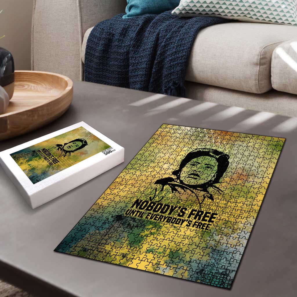 Fannie Lou Hamer Puzzle Unbossable Quote Design Protest Silhouettes and Voting Rights Tribute - African Pride