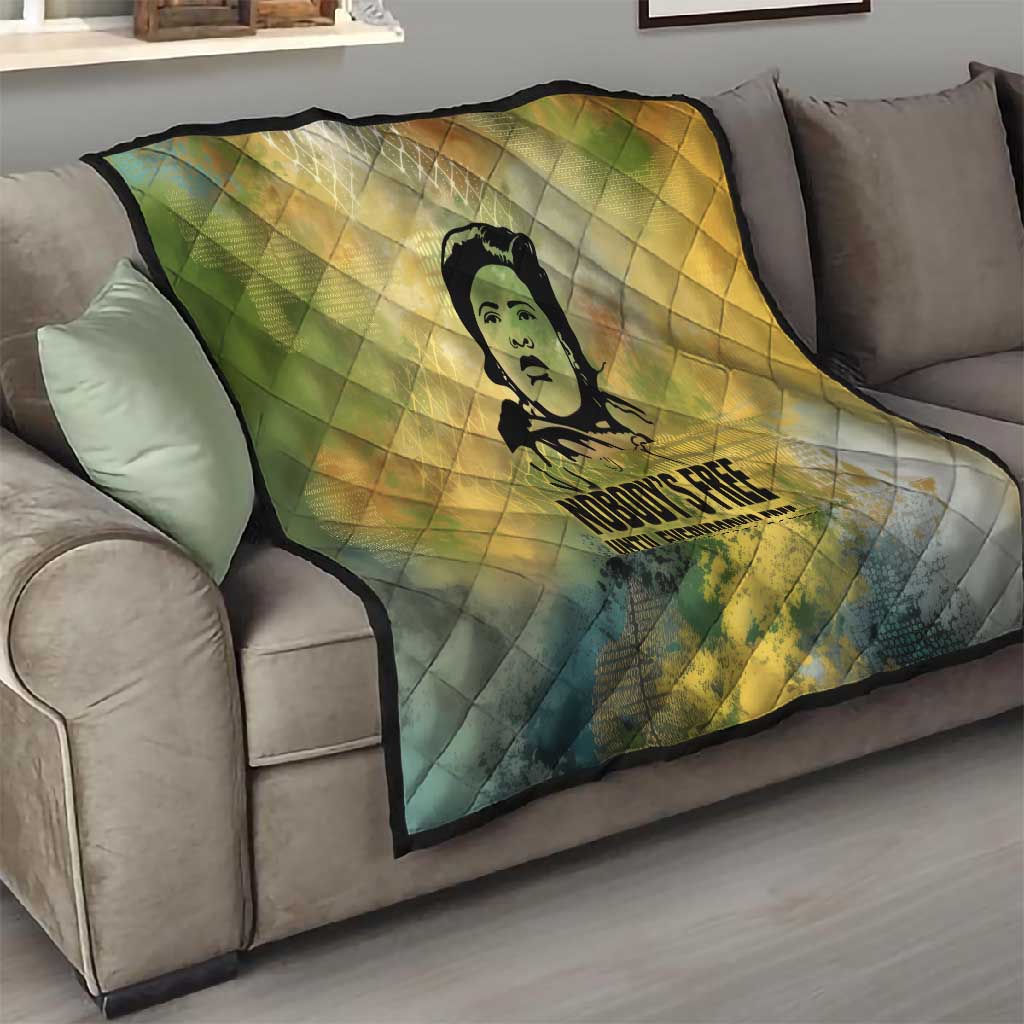 Fannie Lou Hamer Quilt Unbossable Quote Design Protest Silhouettes and Voting Rights Tribute - African Pride