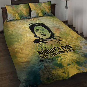 Fannie Lou Hamer Quilt Bed Set Unbossable Quote Design Protest Silhouettes and Voting Rights Tribute - African Pride