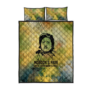 Fannie Lou Hamer Quilt Bed Set Unbossable Quote Design Protest Silhouettes and Voting Rights Tribute - African Pride