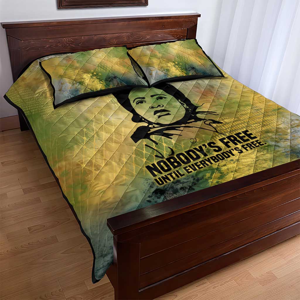 Fannie Lou Hamer Quilt Bed Set Unbossable Quote Design Protest Silhouettes and Voting Rights Tribute - African Pride