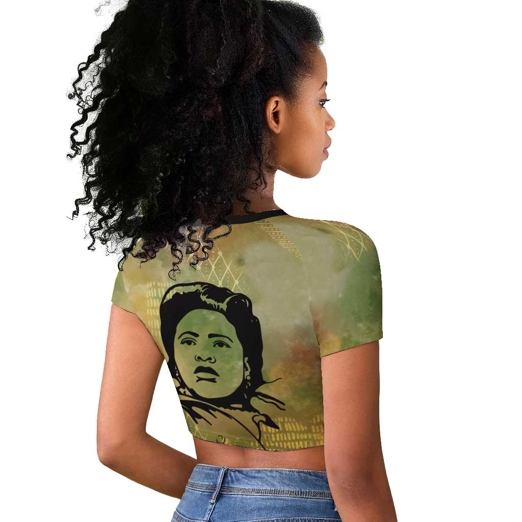 Fannie Lou Hamer Raglan Cropped T shirt Unbossable Quote Design Protest Silhouettes and Voting Rights Tribute - African Pride
