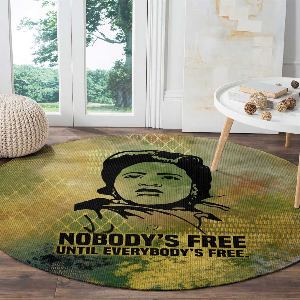 Fannie Lou Hamer Round Carpet Unbossable Quote Design Protest Silhouettes and Voting Rights Tribute - African Pride