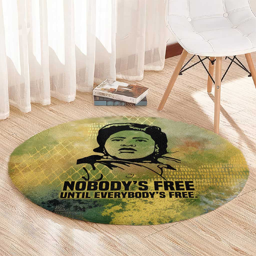 Fannie Lou Hamer Round Carpet Unbossable Quote Design Protest Silhouettes and Voting Rights Tribute - African Pride