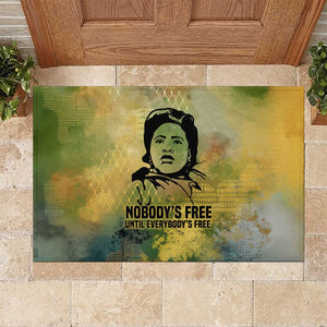Fannie Lou Hamer Rubber Doormat Unbossable Quote Design Protest Silhouettes and Voting Rights Tribute - African Pride