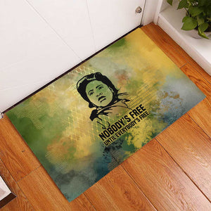 Fannie Lou Hamer Rubber Doormat Unbossable Quote Design Protest Silhouettes and Voting Rights Tribute - African Pride