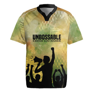 Fannie Lou Hamer Rugby Jersey Unbossable Quote Design Protest Silhouettes and Voting Rights Tribute - African Pride