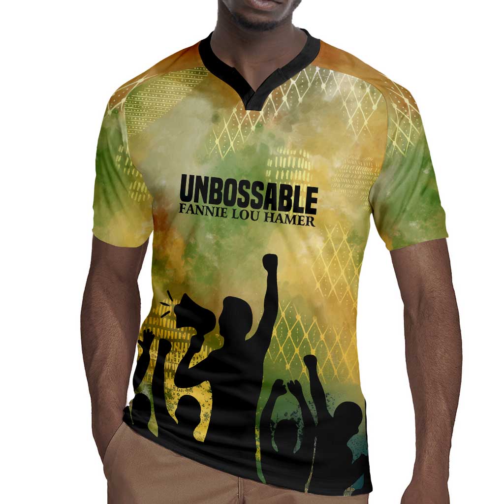 Fannie Lou Hamer Rugby Jersey Unbossable Quote Design Protest Silhouettes and Voting Rights Tribute - African Pride