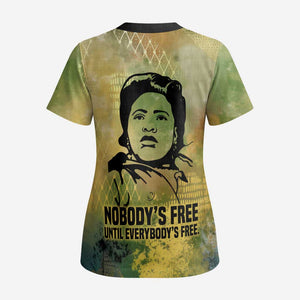 Fannie Lou Hamer Scrub Top Unbossable Quote Design Protest Silhouettes and Voting Rights Tribute - African Pride