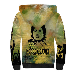 Fannie Lou Hamer Sherpa Hoodie Unbossable Quote Design Protest Silhouettes and Voting Rights Tribute - African Pride