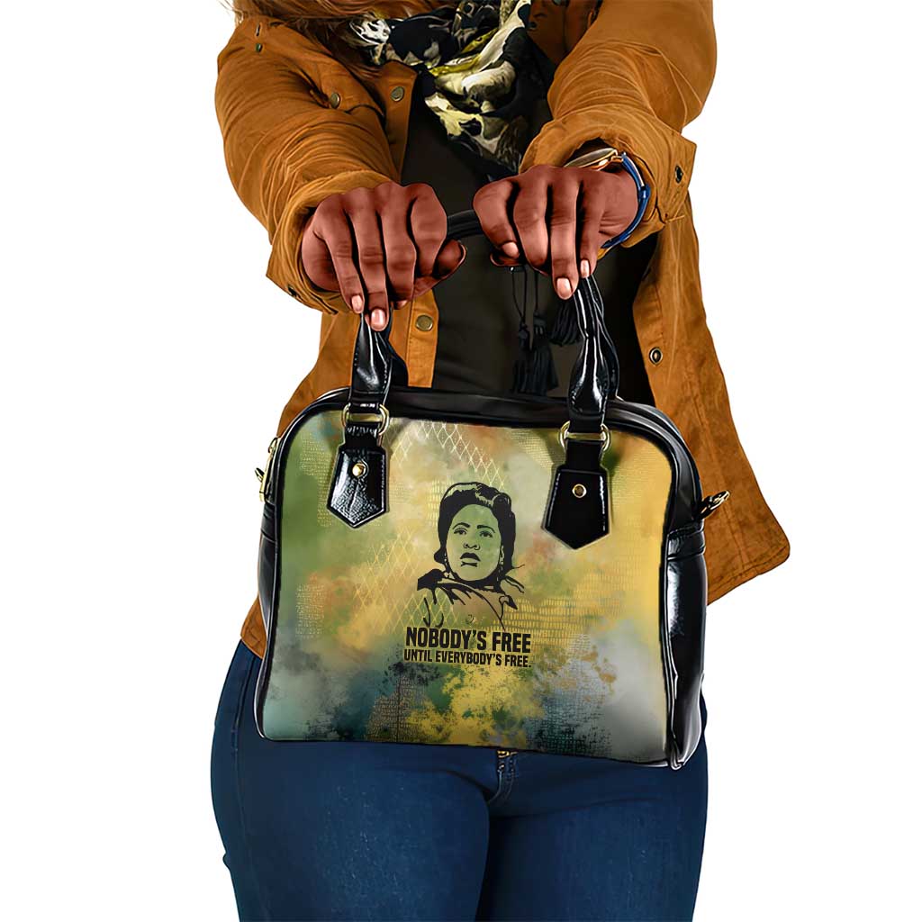 Fannie Lou Hamer Shoulder Handbag Unbossable Quote Design Protest Silhouettes and Voting Rights Tribute - African Pride