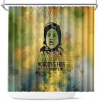 Fannie Lou Hamer Shower Curtain Unbossable Quote Design Protest Silhouettes and Voting Rights Tribute - African Pride