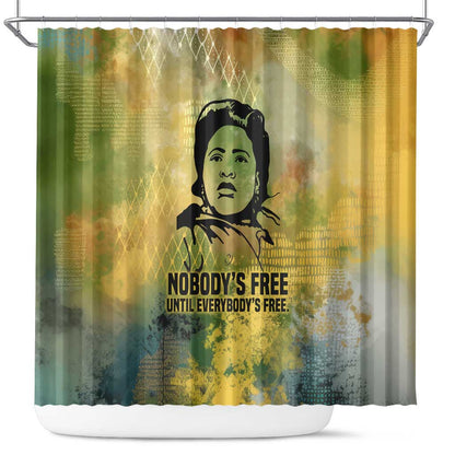 Fannie Lou Hamer Shower Curtain Unbossable Quote Design Protest Silhouettes and Voting Rights Tribute - African Pride