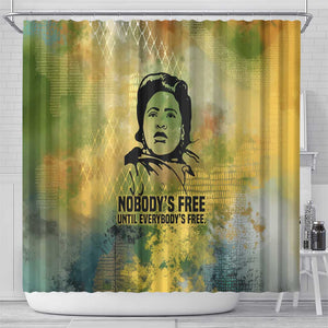 Fannie Lou Hamer Shower Curtain Unbossable Quote Design Protest Silhouettes and Voting Rights Tribute - African Pride