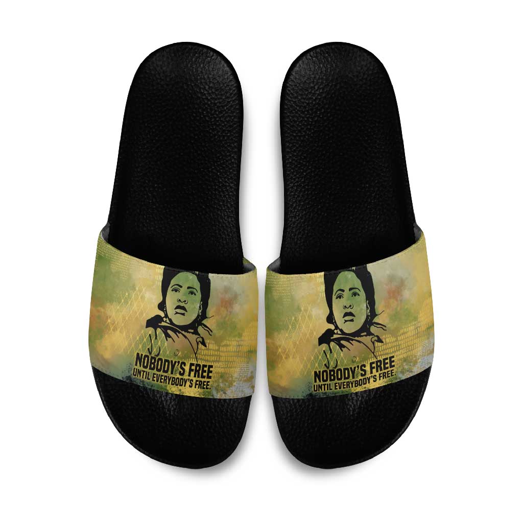 Fannie Lou Hamer Slide Sandals Unbossable Quote Design Protest Silhouettes and Voting Rights Tribute - African Pride