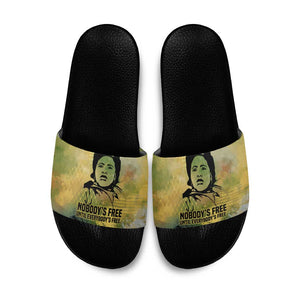 Fannie Lou Hamer Slide Sandals Unbossable Quote Design Protest Silhouettes and Voting Rights Tribute - African Pride