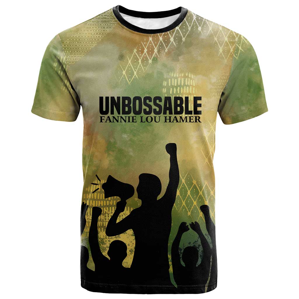 Fannie Lou Hamer T shirt Unbossable Quote Design Protest Silhouettes and Voting Rights Tribute - African Pride