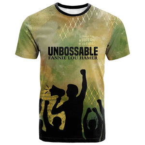 Fannie Lou Hamer T shirt Unbossable Quote Design Protest Silhouettes and Voting Rights Tribute - African Pride