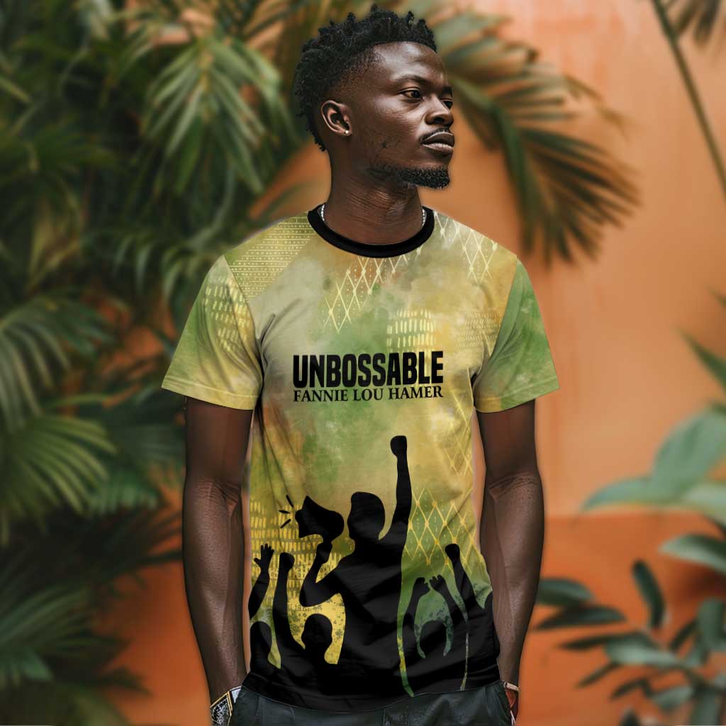 Fannie Lou Hamer T shirt Unbossable Quote Design Protest Silhouettes and Voting Rights Tribute - African Pride