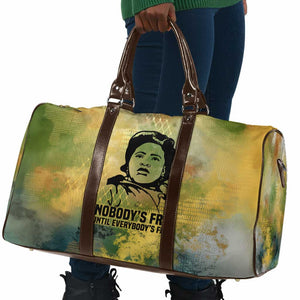 Fannie Lou Hamer Travel Bag Unbossable Quote Design Protest Silhouettes and Voting Rights Tribute - African Pride