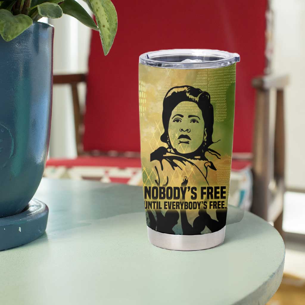 Fannie Lou Hamer Tumbler Cup Unbossable Quote Design Protest Silhouettes and Voting Rights Tribute - African Pride
