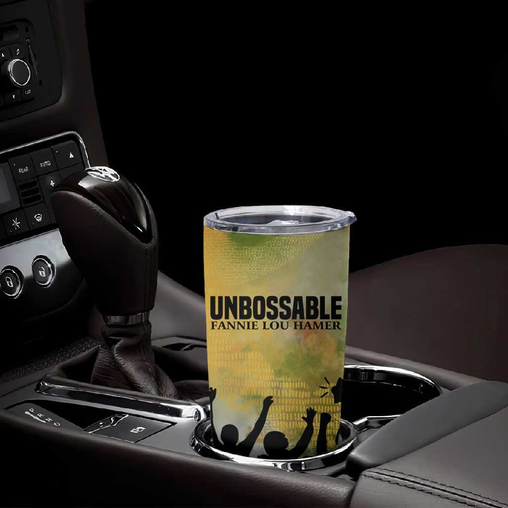 Fannie Lou Hamer Tumbler Cup Unbossable Quote Design Protest Silhouettes and Voting Rights Tribute - African Pride