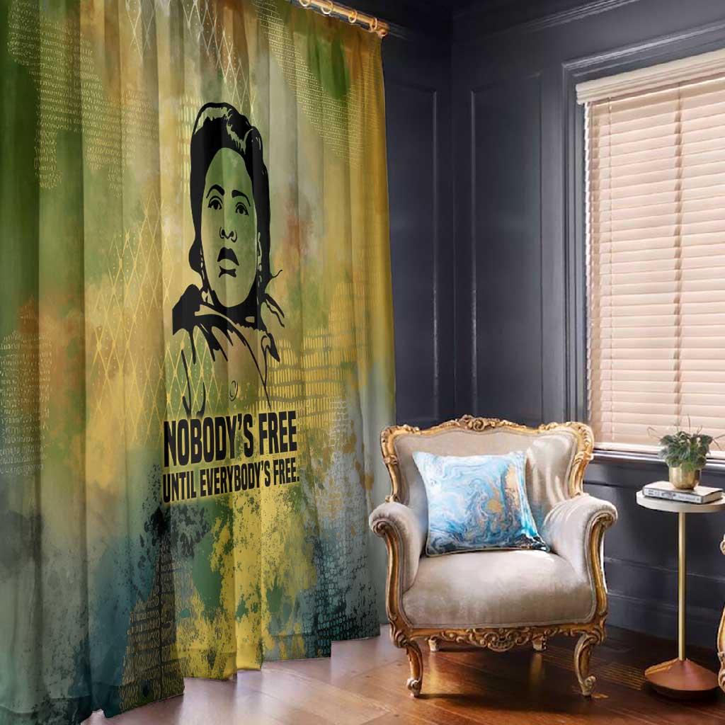 Fannie Lou Hamer Window Curtain Unbossable Quote Design Protest Silhouettes and Voting Rights Tribute - African Pride